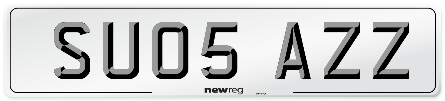 SU05 AZZ Number Plate from New Reg